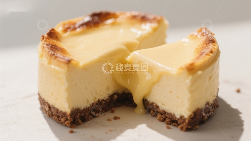 高清大图下载【趣麦麦图】浓郁芝士蛋糕，丝滑奶油馅