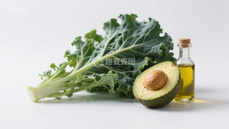 高清大图下载【趣麦麦图】羽衣甘蓝牛油果与橄榄油