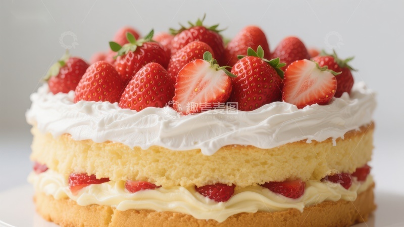 高清大图下载【趣麦麦图】草莓奶油蛋糕