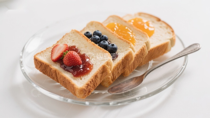 高清大图下载【趣麦麦图】果酱吐司配新鲜水果