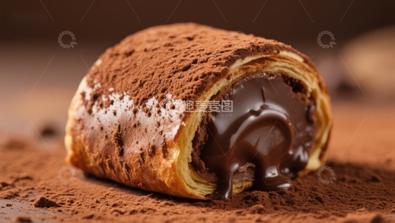 高清大图下载【趣麦麦图】巧克力馅酥皮糕点