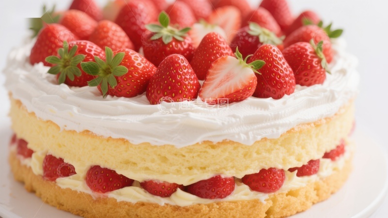 高清大图下载【趣麦麦图】草莓奶油蛋糕