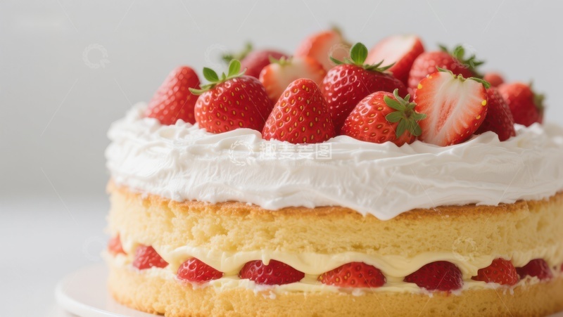 高清大图下载【趣麦麦图】草莓奶油蛋糕