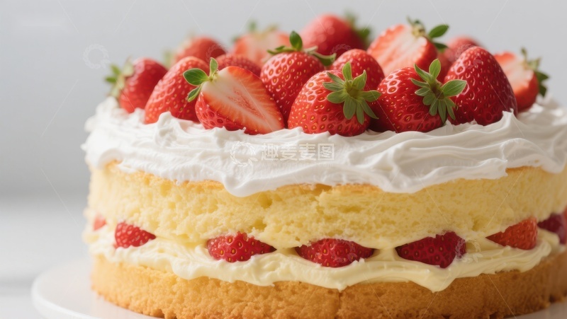 高清大图下载【趣麦麦图】草莓奶油蛋糕