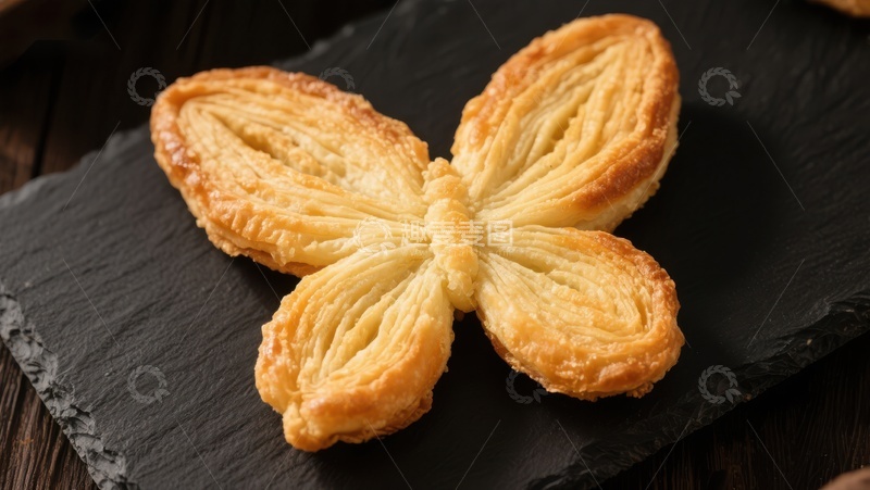 高清大图下载【趣麦麦图】蝴蝶形状的酥皮糕点