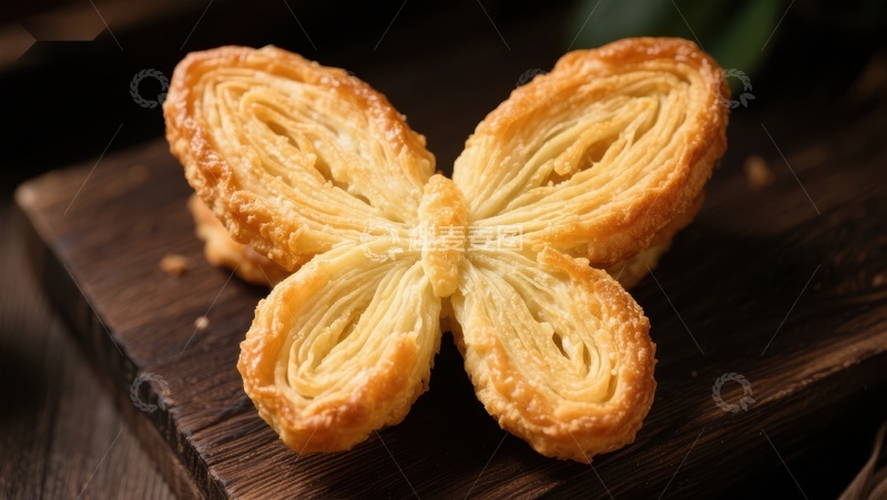高清大图下载【趣麦麦图】蝴蝶形状的酥皮糕点