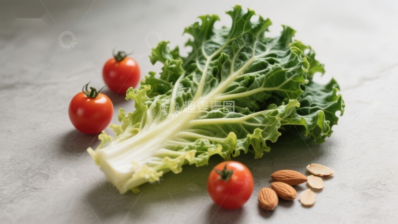 高清大图下载【趣麦麦图】新鲜蔬菜与坚果静物