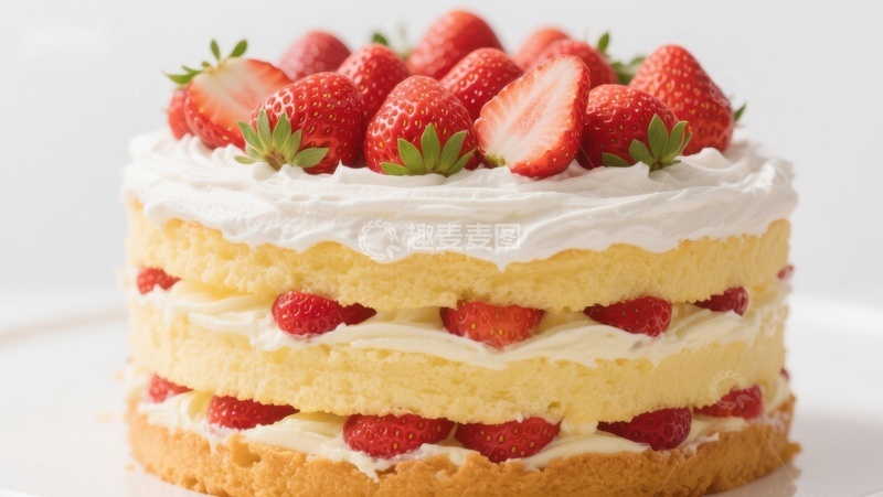 高清大图下载【趣麦麦图】草莓奶油蛋糕