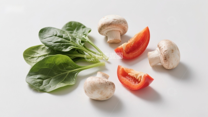 高清大图下载【趣麦麦图】新鲜蔬菜与菌类食材组合