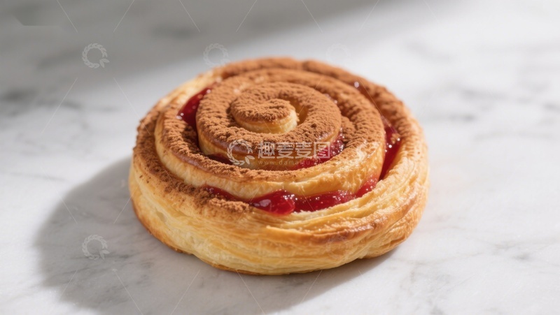 高清大图下载【趣麦麦图】螺旋面包配果酱