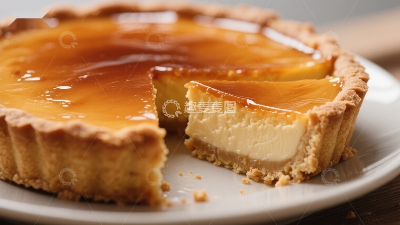 高清大图下载【趣麦麦图】焦糖奶酪挞，美味甜点特写