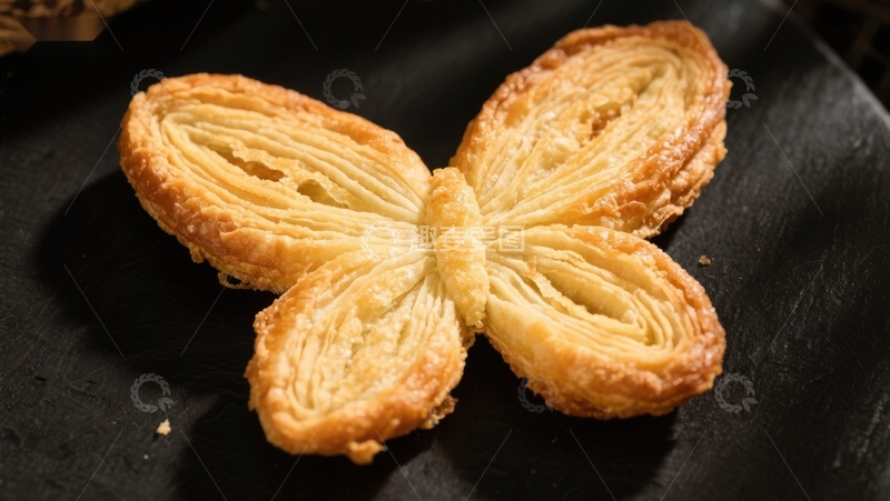 高清大图下载【趣麦麦图】蝴蝶形状的酥皮糕点