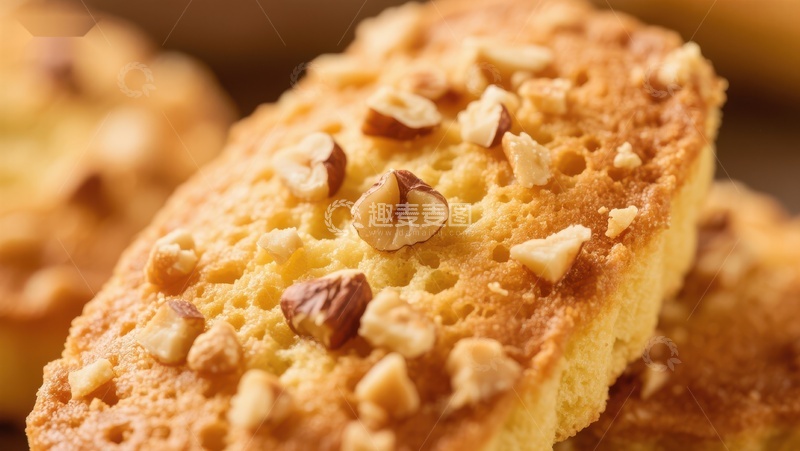 高清大图下载【趣麦麦图】香脆杏仁饼干特写