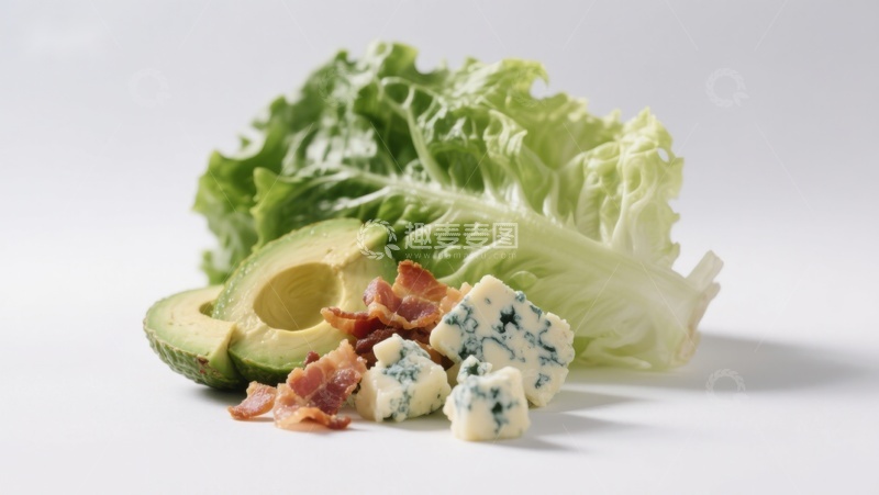 高清大图下载【趣麦麦图】生菜牛油果培根蓝纹奶酪
