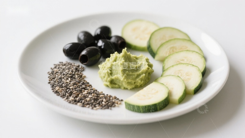 高清大图下载【趣麦麦图】盘中蔬菜与酱料组合