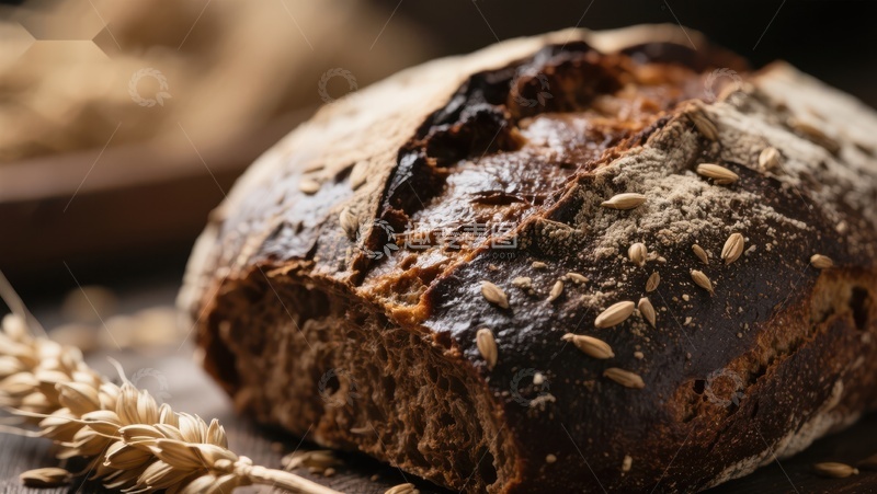 新鲜出炉的全麦面包