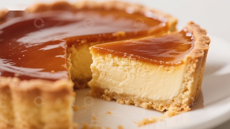 高清大图下载【趣麦麦图】焦糖奶酪蛋糕切片展示
