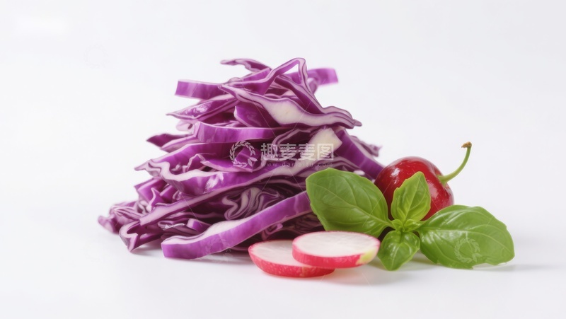 高清大图下载【趣麦麦图】紫甘蓝与樱桃萝卜切片