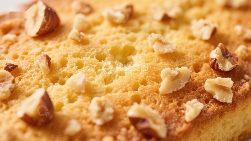 高清大图下载【趣麦麦图】核桃蛋糕特写