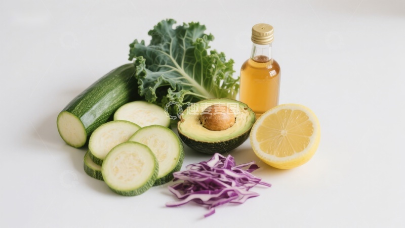 高清大图下载【趣麦麦图】新鲜蔬菜水果与橄榄油摆拍