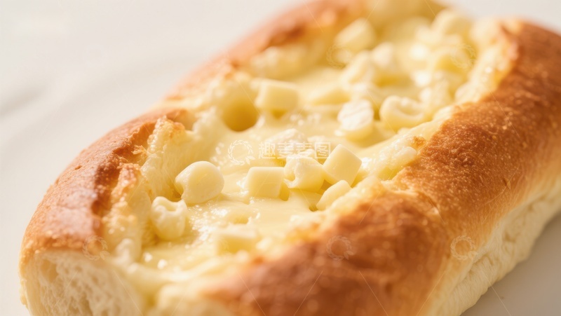 高清大图下载【趣麦麦图】芝士面包特写，金黄酥脆