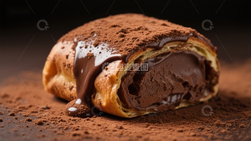 高清大图下载【趣麦麦图】巧克力馅酥皮糕点特写