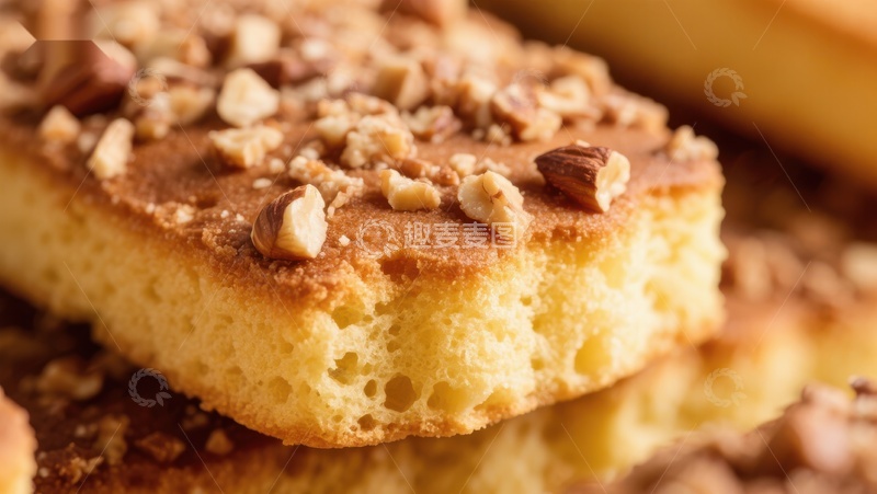 高清大图下载【趣麦麦图】核桃蛋糕特写