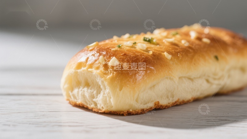 高清大图下载【趣麦麦图】金黄蒜香面包特写
