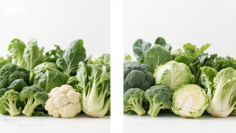 高清大图下载【趣麦麦图】新鲜绿叶蔬菜组合展示