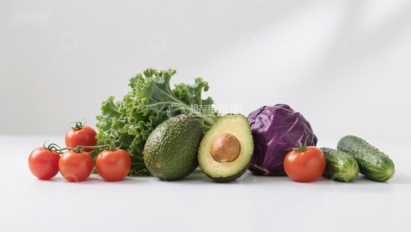高清大图下载【趣麦麦图】新鲜蔬菜与水果静物展示