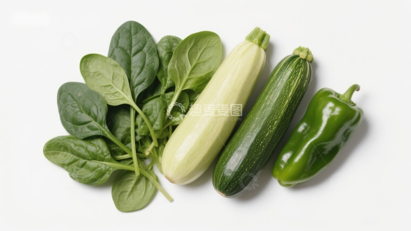 高清大图下载【趣麦麦图】新鲜绿色蔬菜组合