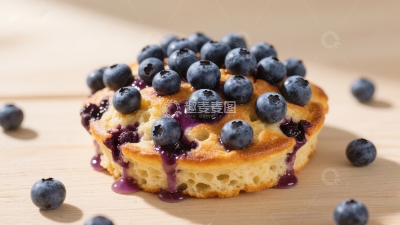 高清大图下载【趣麦麦图】蓝莓松饼特写
