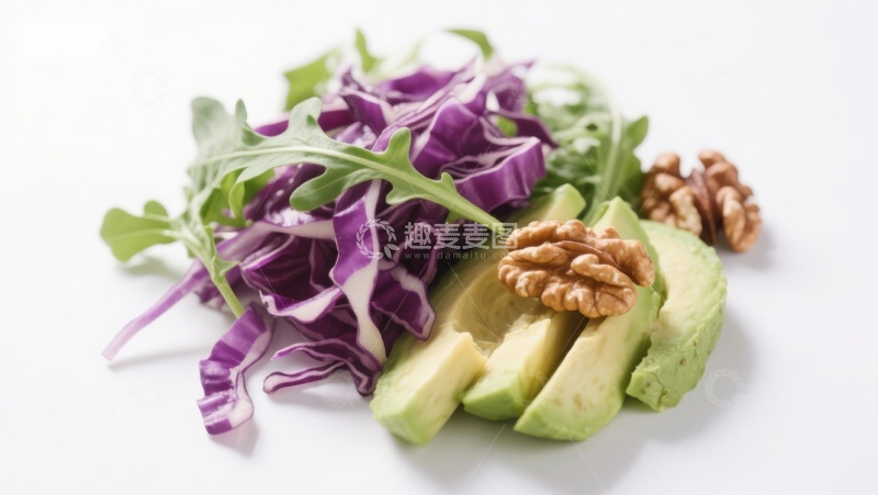 高清大图下载【趣麦麦图】紫甘蓝牛油果沙拉食材