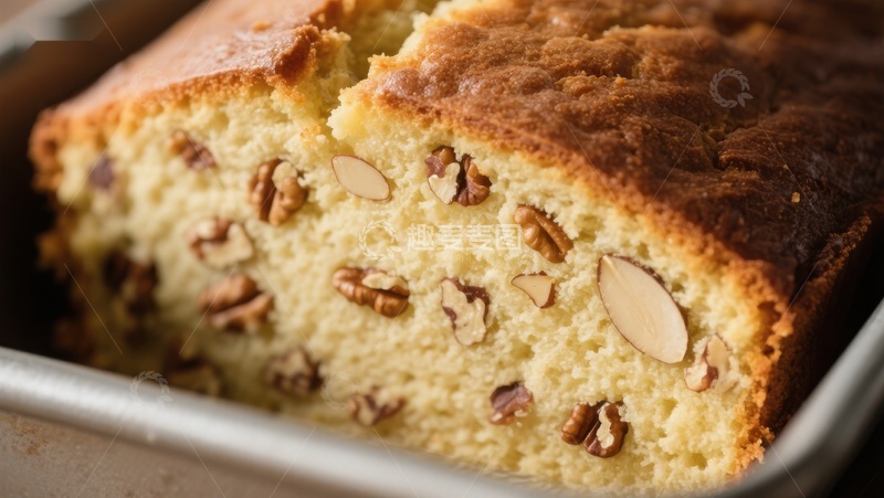 高清大图下载【趣麦麦图】新鲜出炉的坚果蛋糕