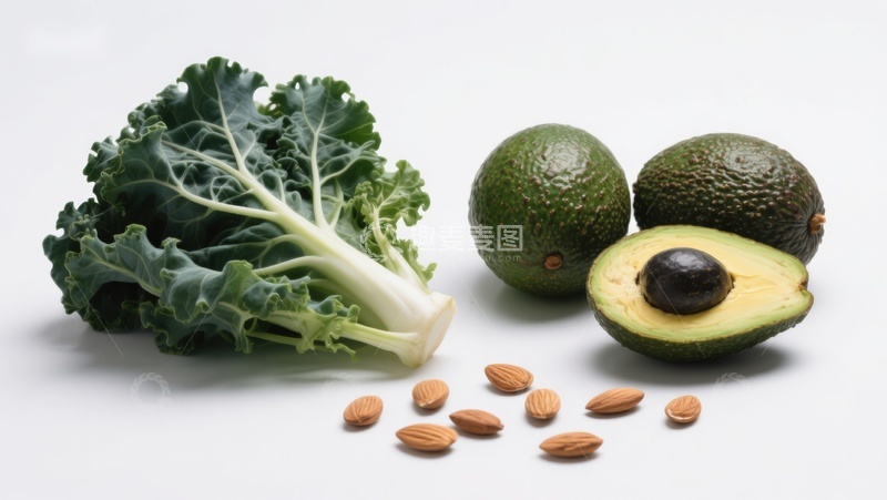 高清大图下载【趣麦麦图】羽衣甘蓝牛油果杏仁组合