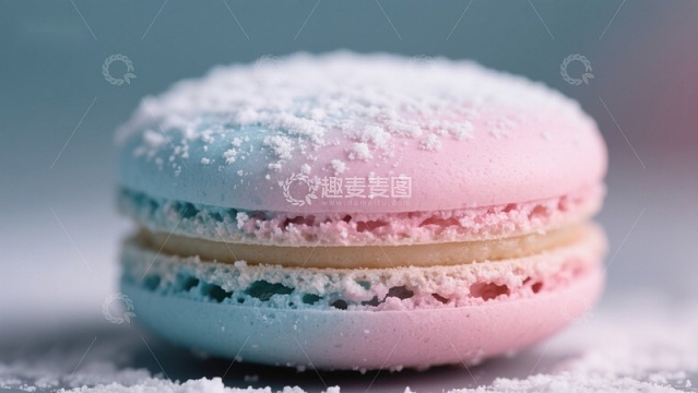 渐变色彩的马卡龙特写