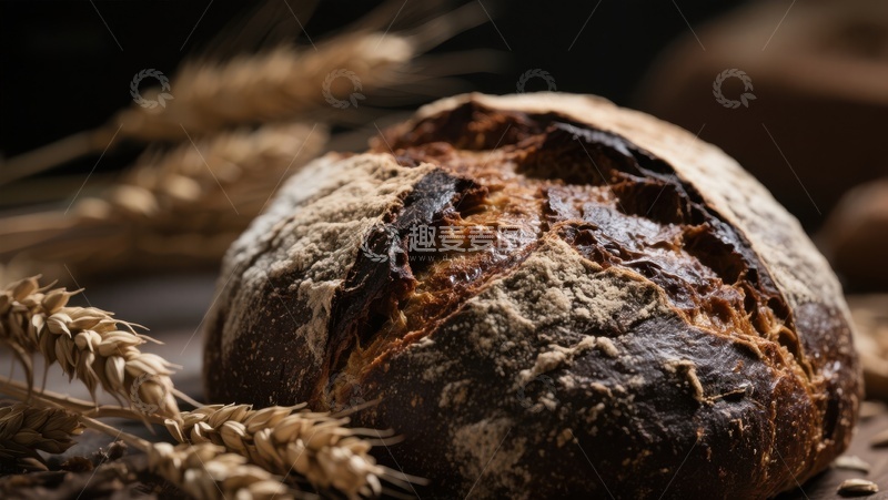 新鲜出炉的全麦面包