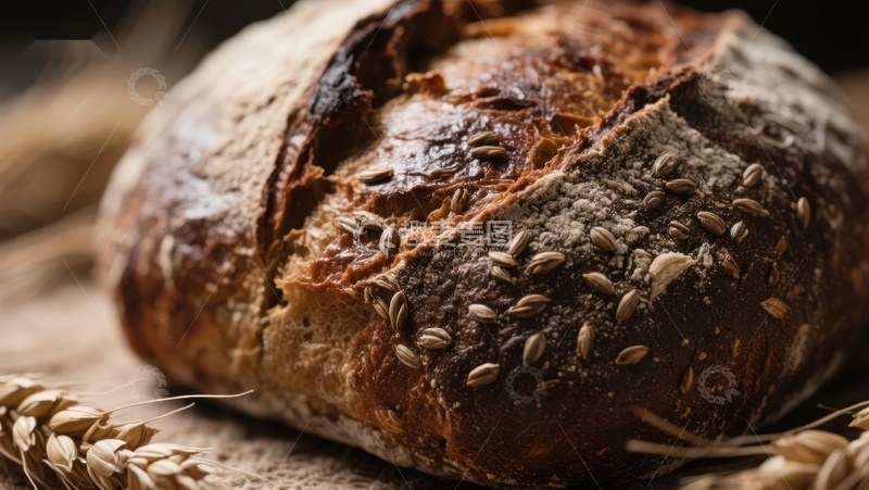 新鲜出炉的全麦面包