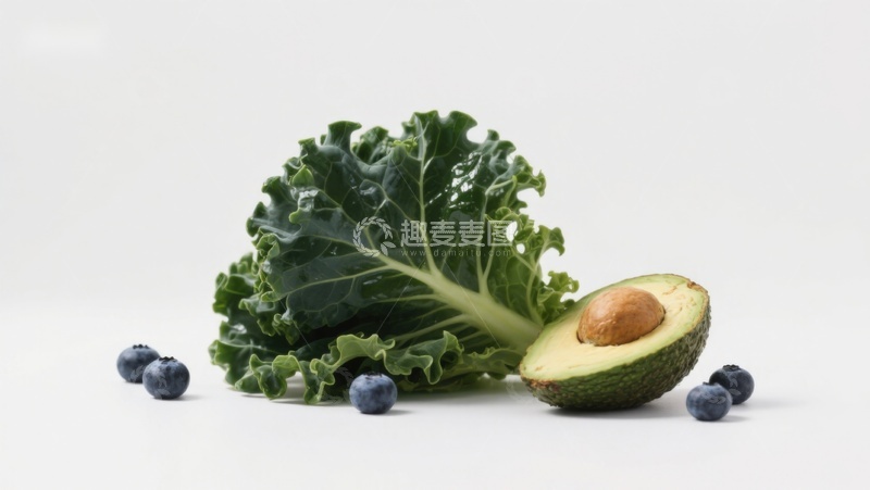 高清大图下载【趣麦麦图】羽衣甘蓝牛油果蓝莓组合
