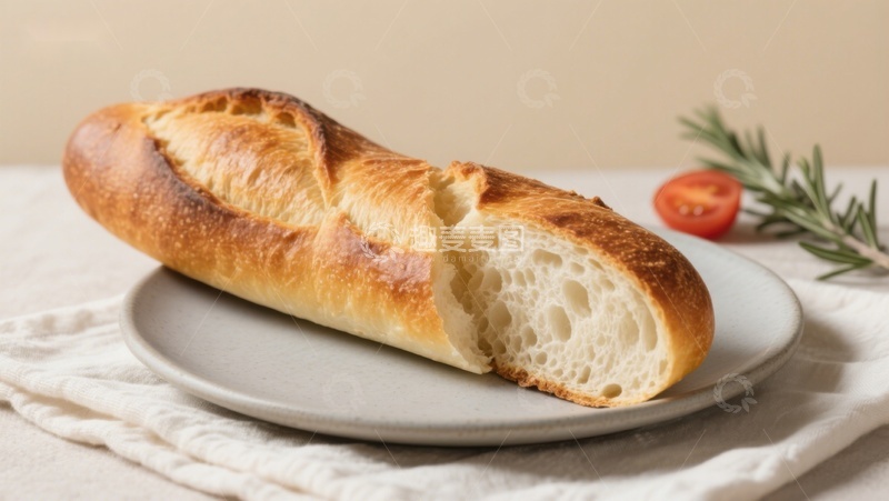 高清大图下载【趣麦麦图】新鲜出炉的法棍面包