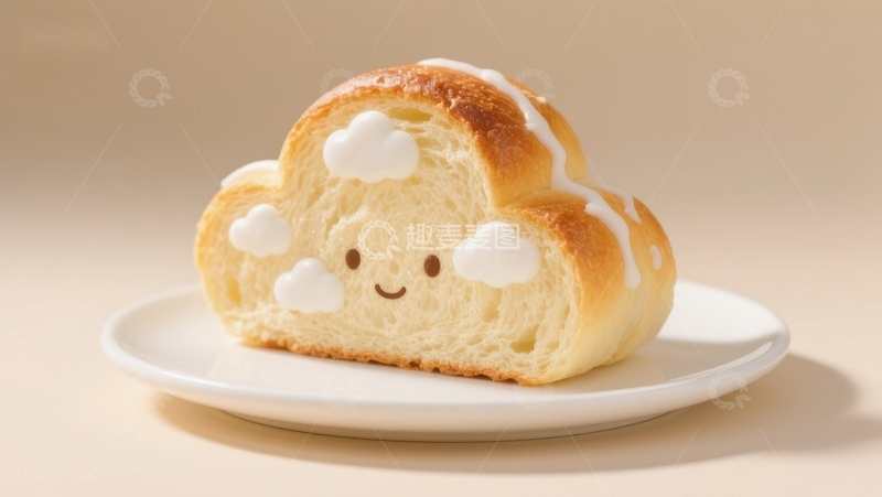 高清大图下载【趣麦麦图】云朵造型面包，可爱设计
