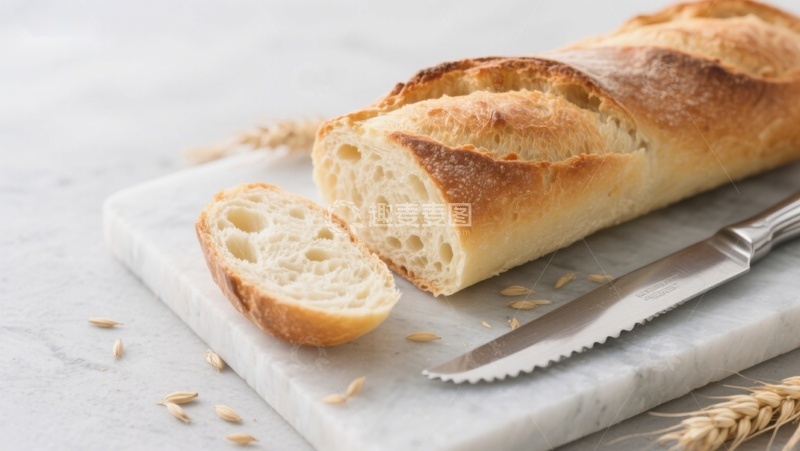 高清大图下载【趣麦麦图】新鲜法棍面包切片