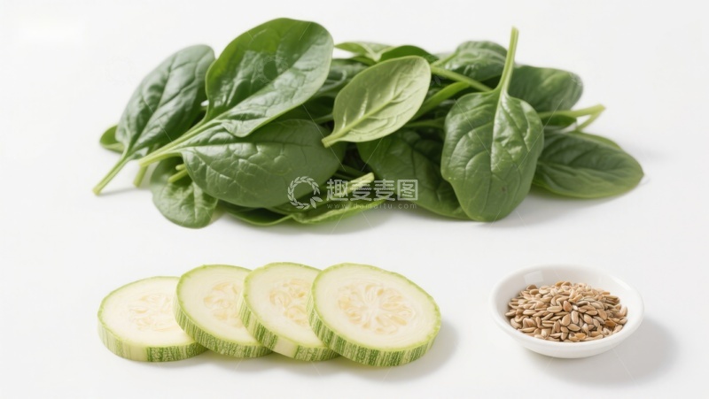 高清大图下载【趣麦麦图】新鲜蔬菜与种子静物展示