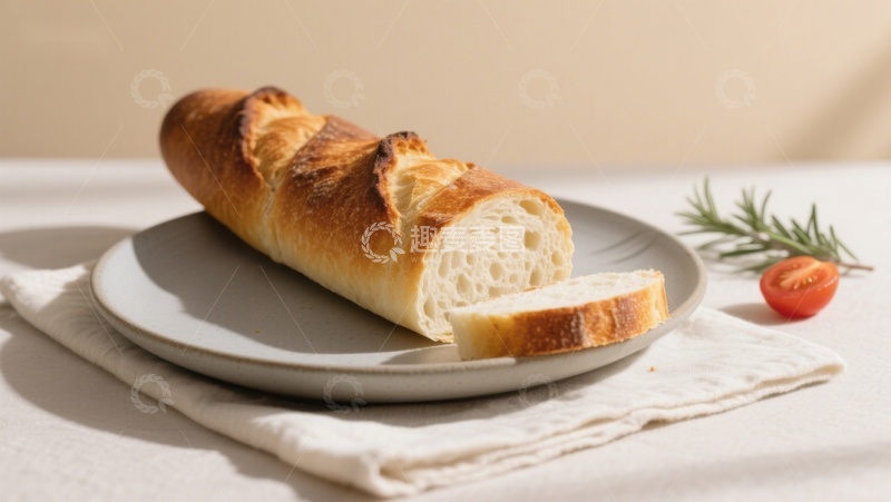 高清大图下载【趣麦麦图】新鲜法棍面包切片