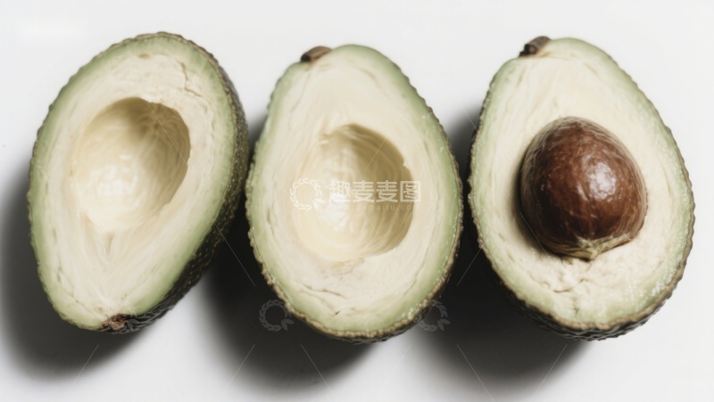 高清大图下载【趣麦麦图】三个切开的牛油果特写