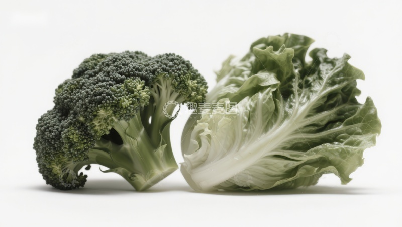 高清大图下载【趣麦麦图】西兰花与生菜并置展示
