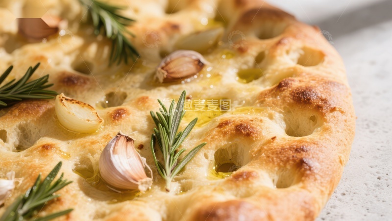 高清大图下载【趣麦麦图】香草蒜瓣橄榄油面包