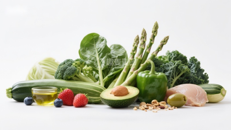 高清大图下载【趣麦麦图】新鲜蔬菜水果与健康食材组合