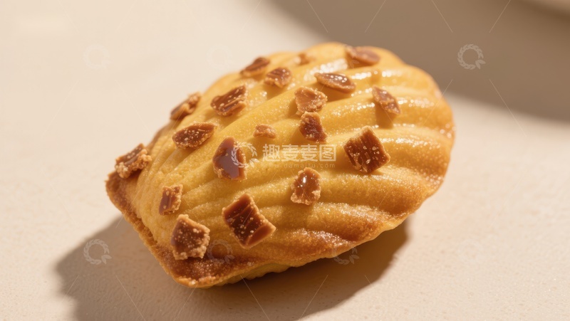 高清大图下载【趣麦麦图】金黄色杏仁马德琳蛋糕