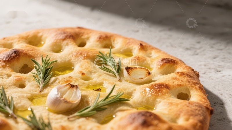 高清大图下载【趣麦麦图】香草蒜瓣橄榄油面包